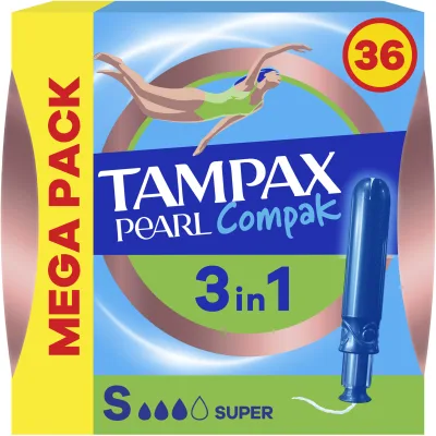 TAMPAX Compak Pear Super körte applikátorral, 36 darab akció