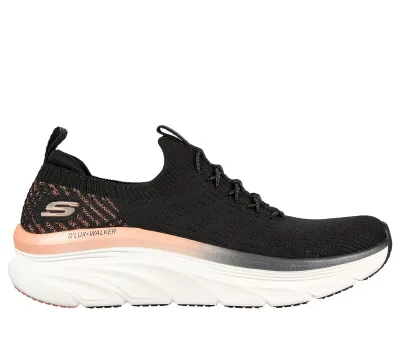 Skechers női Relaxed Fit: D'Lux Walker - Let it Glow Shoes cm FEKETE / RÓZSA ARANY, Méret 37.5, Vegan akció