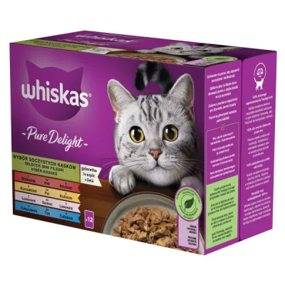 Whiskas Pure Delight alutasakos macskaeledel válogatás 12 x 85 g akció